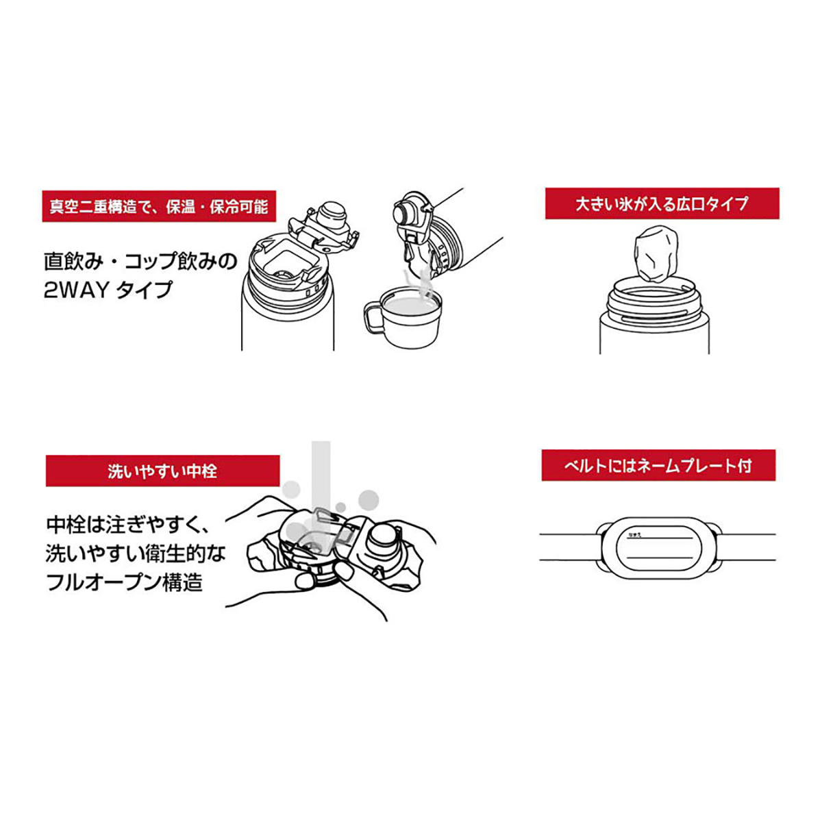 ディズニー 2wayキッズボトル600 ミッキーマウス ハピネス キャプテンスタッグ公式オンラインストア